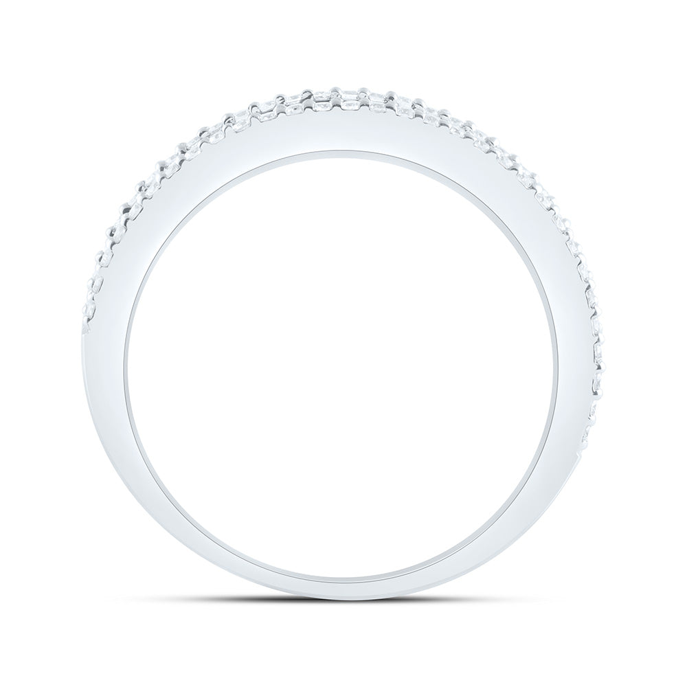 14K Yellow or White Gold 7/8 Ctw Natural Diamond Fashion Ladies Baguette Band, Womens Size: 5-9