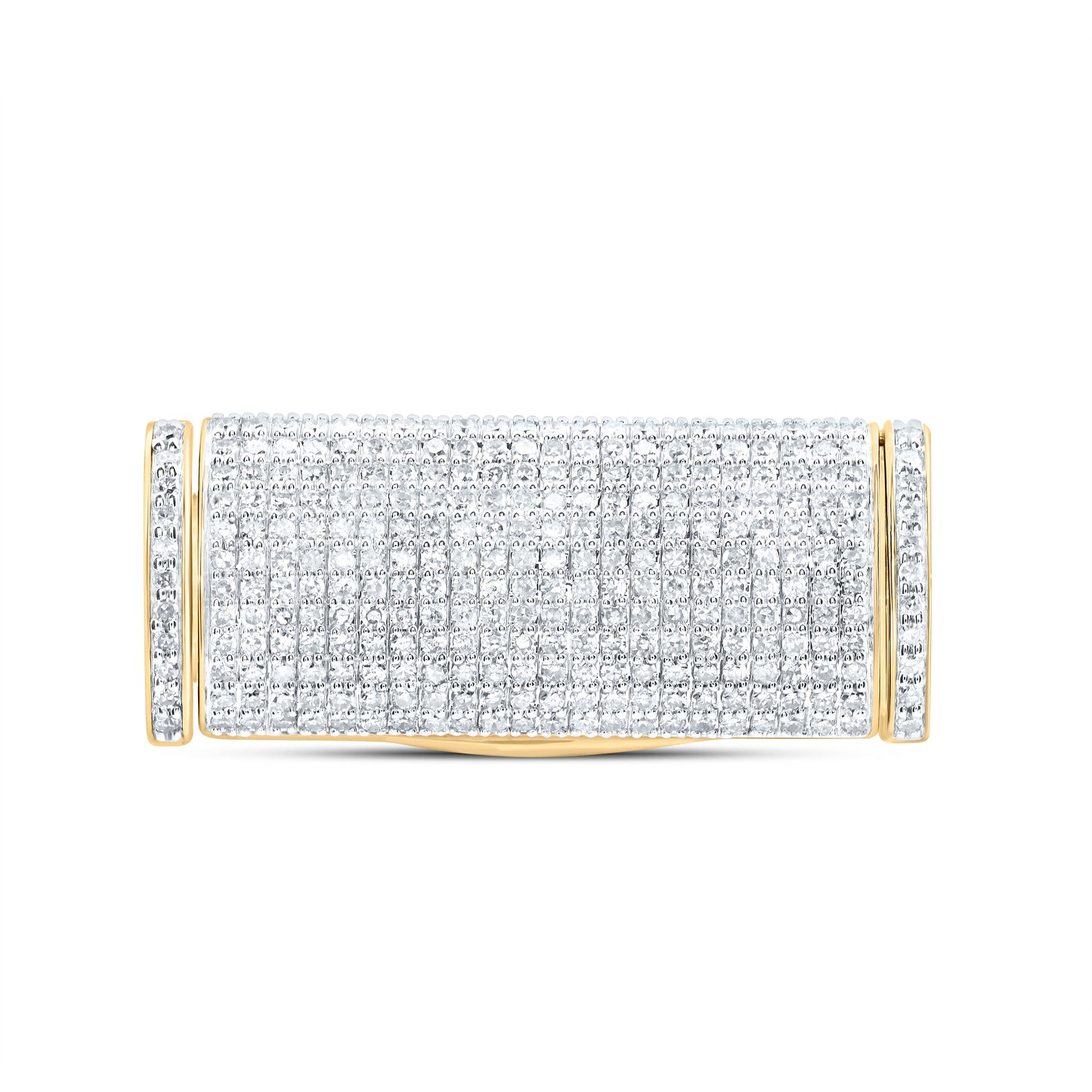 14K Yellow Gold 1 7/8 Ctw Natural Diamond (14MM) Cuban Lock Box