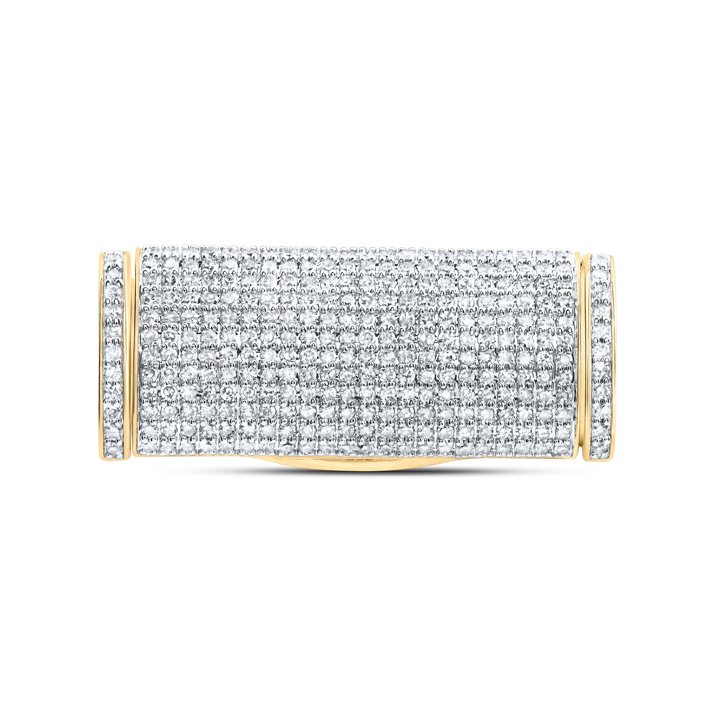 14K Yellow Gold 5/8 Ctw Natural Diamond (8MM) Cuban Lock Box
