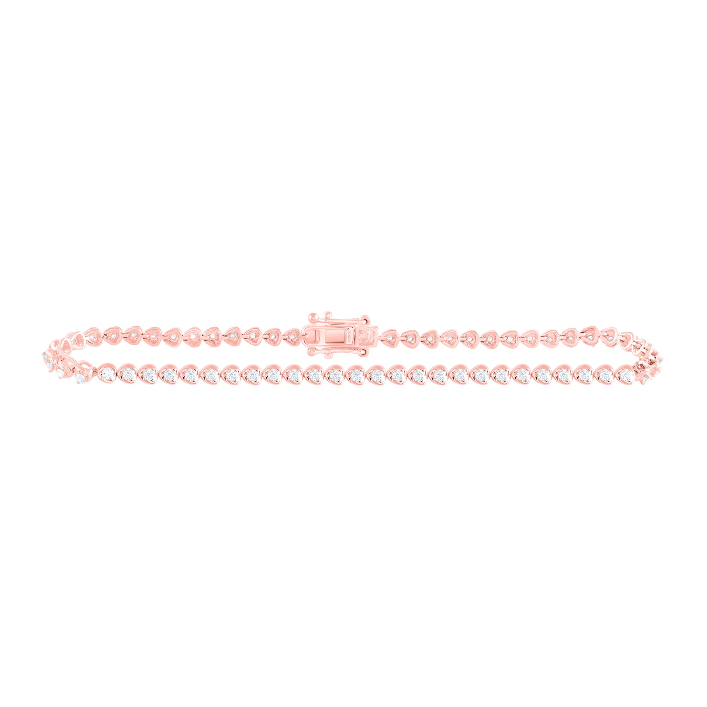 10K White Or Rose Gold 1Cttw Natural Diamond Fashion Tennis Bracelet (7 Inch)