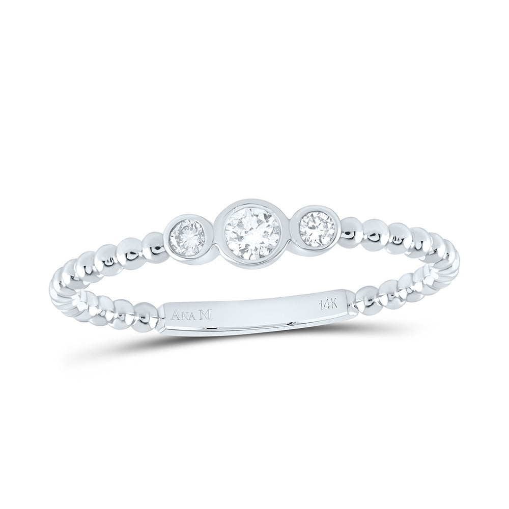 14K Yellow or White or Rose Gold 1/8 Ctw Natural Diamond Fashion Ring, Womens Size: 5-9