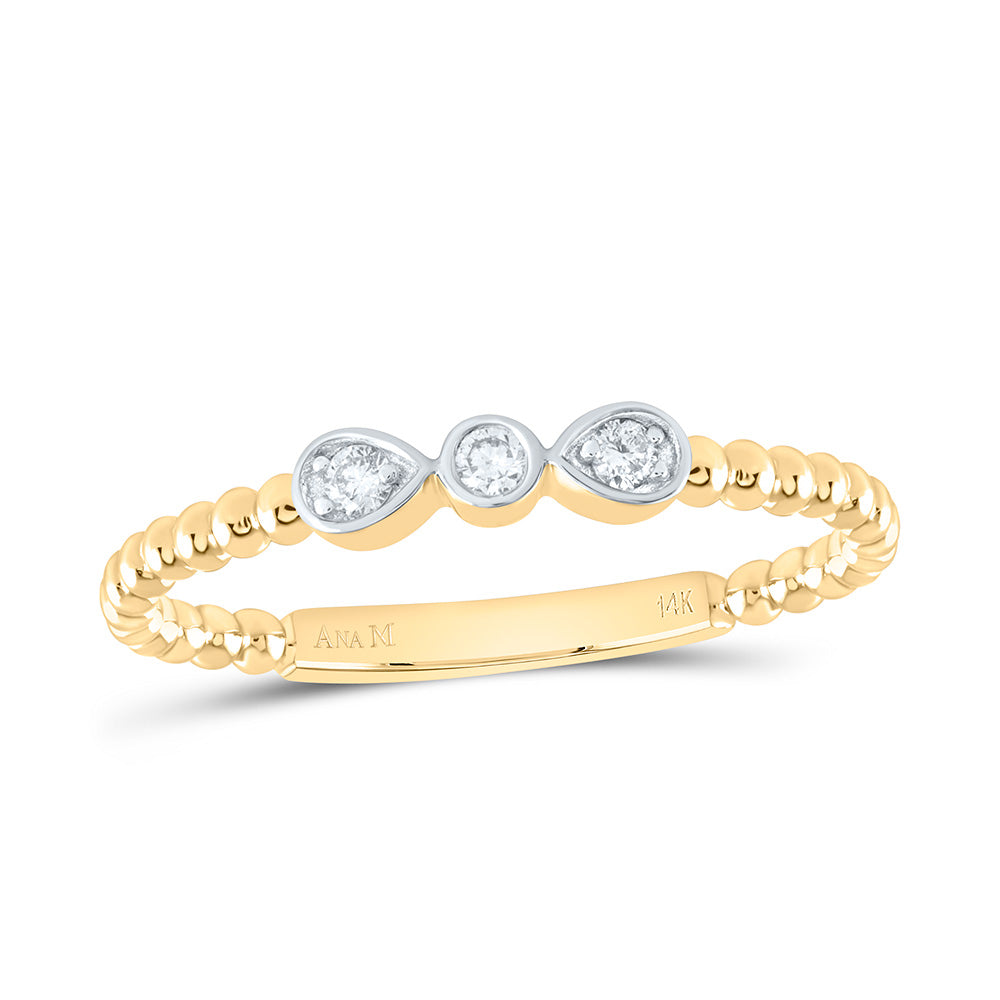 14K Yellow or White or Rose Gold 1/12 Ctw Natural Diamond Fashion Ring, Womens Size: 5-9