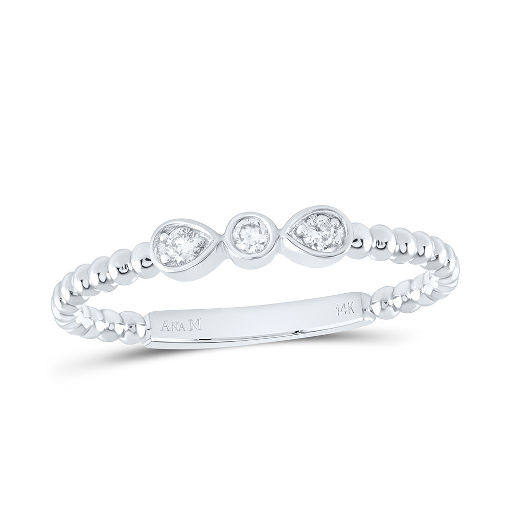 14K Yellow or White or Rose Gold 1/12 Ctw Natural Diamond Fashion Ring, Womens Size: 5-9