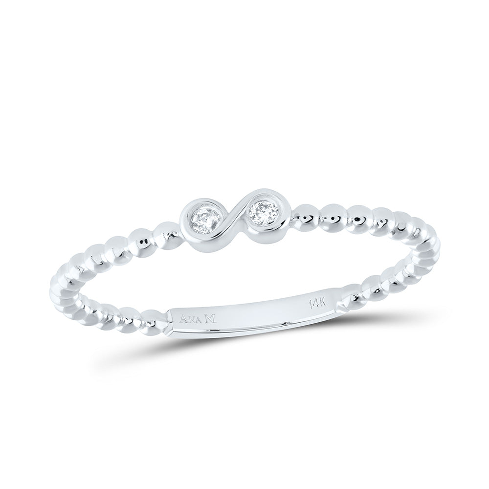 14K Yellow or White or Rose Gold 0.02 Ctw Natural Diamond Fashion Ring, Womens Size: 5-9