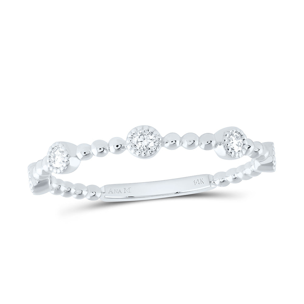 14K Yellow or White or Rose Gold 1/6 Ctw Natural Diamond Fashion Ring, Womens Size: 5-9