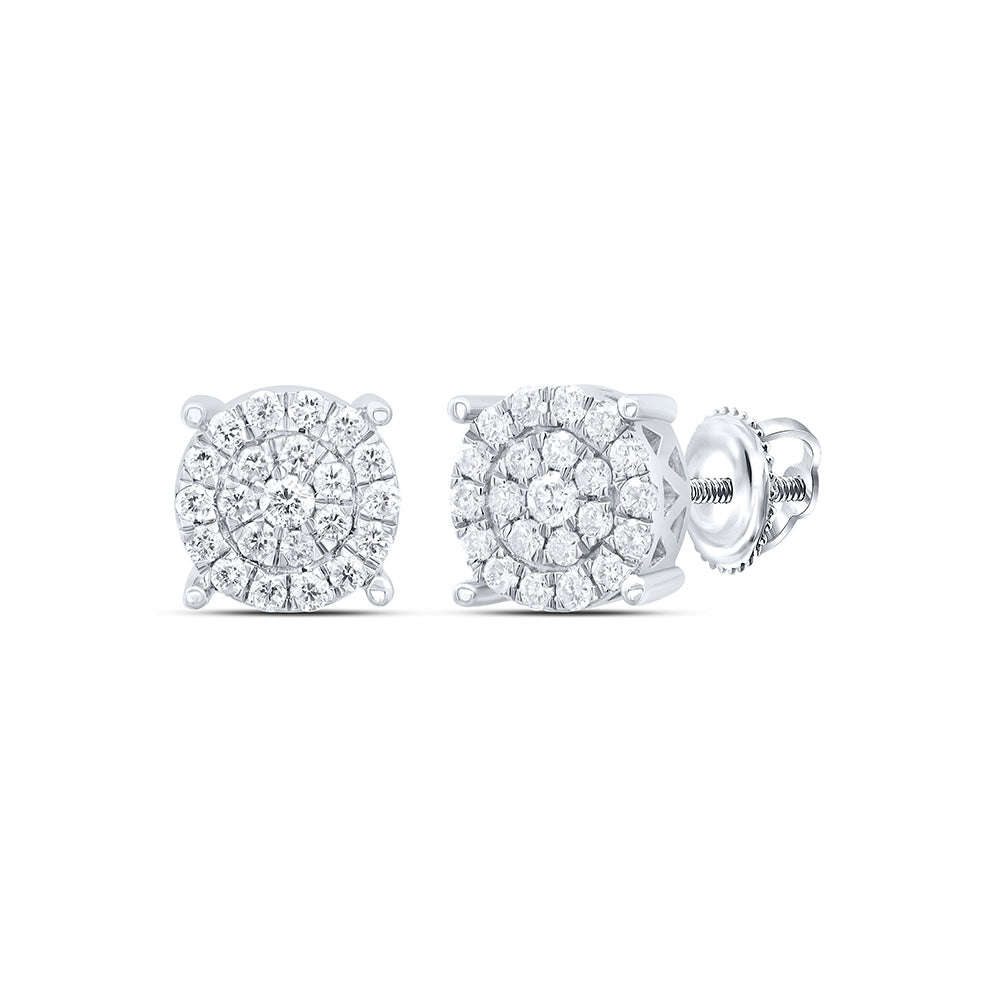 10K White Gold 1/4Cttw Natural Diamond Gift Round Stud Earring