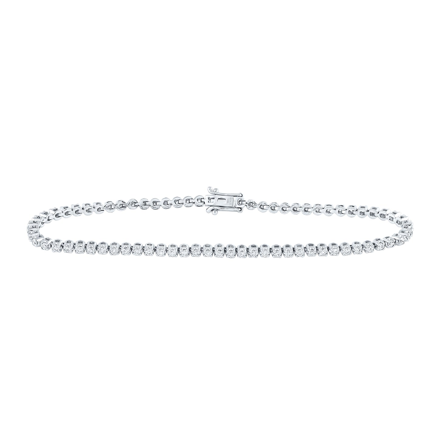 14K Yellow or White Gold 1 1/5 Ctw Natural Diamond Fashion Tennis Bracelet (7 Inch)