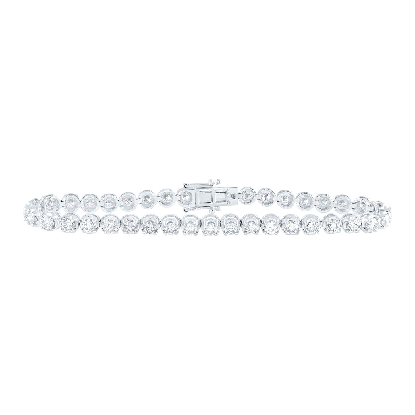14K White Gold 5 Ctw Natural Diamond Elite Fashion Tennis Bracelet (7 Inch)
