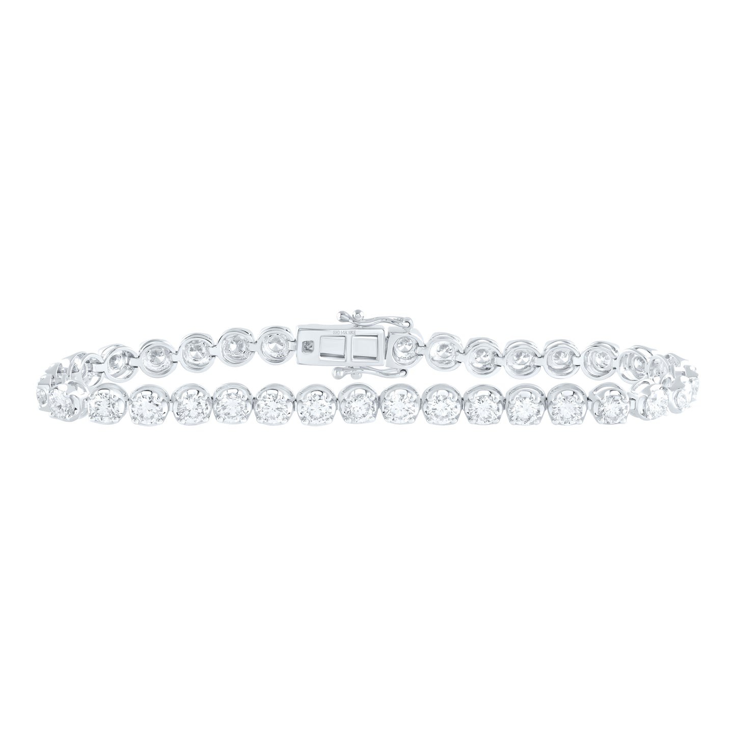 14K White Gold 6 Ctw Natural Diamond Fashion Tennis Bracelet (7 Inch)