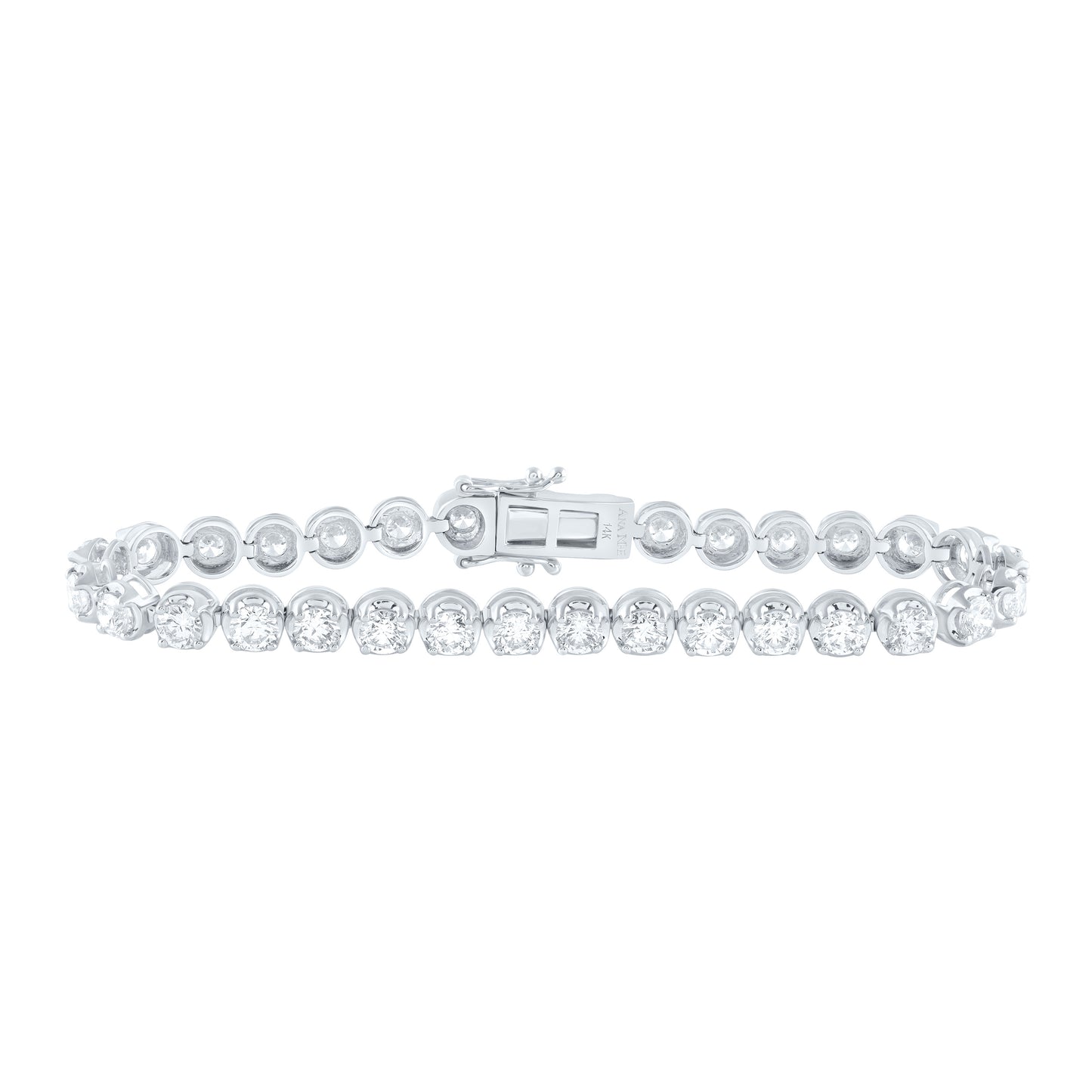 14K White Gold 7 Ctw Natural Diamond Elite Fashion Tennis Bracelet (7 Inch)