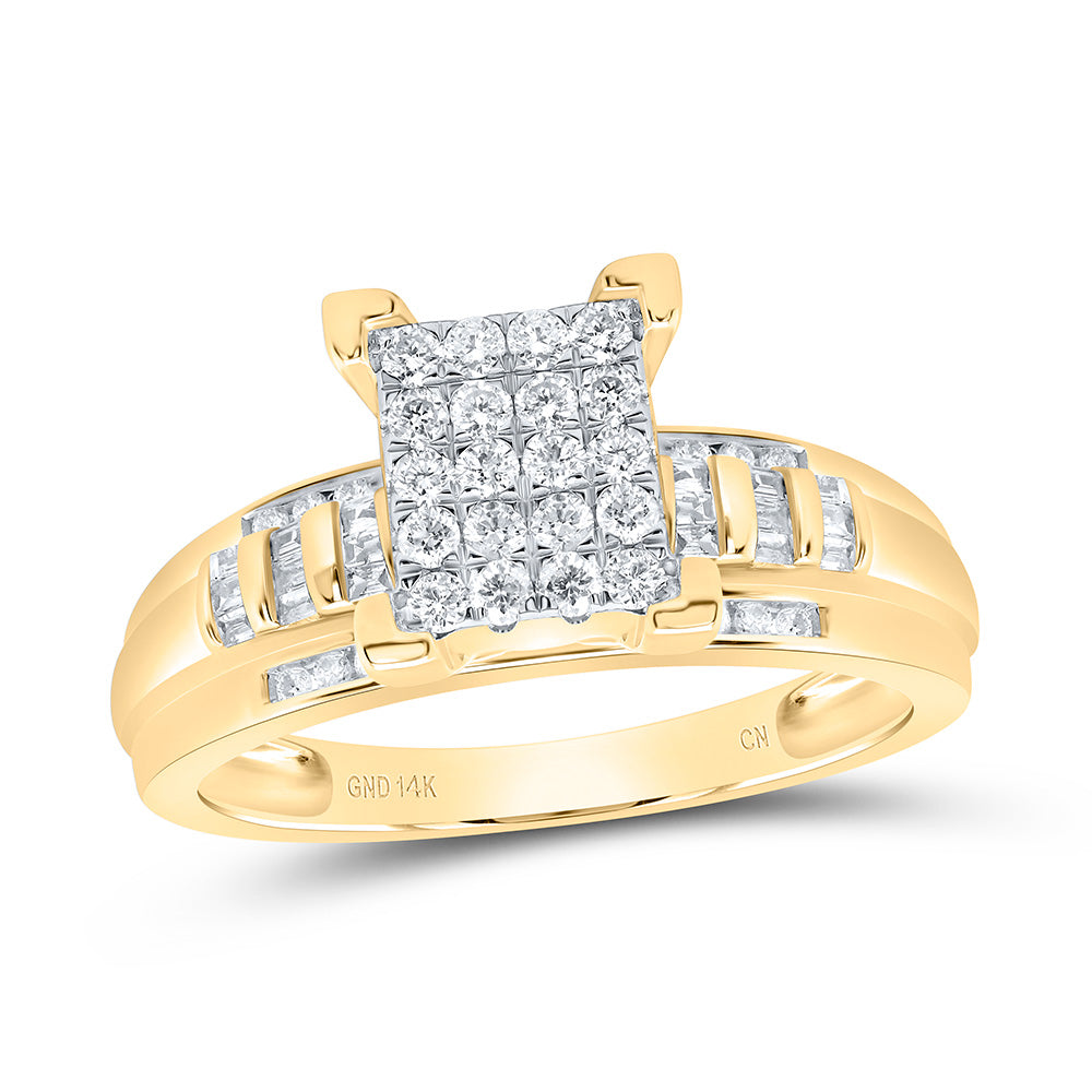 14K Yellow Gold 1/2Cttw Natural Diamond Cindy Ring