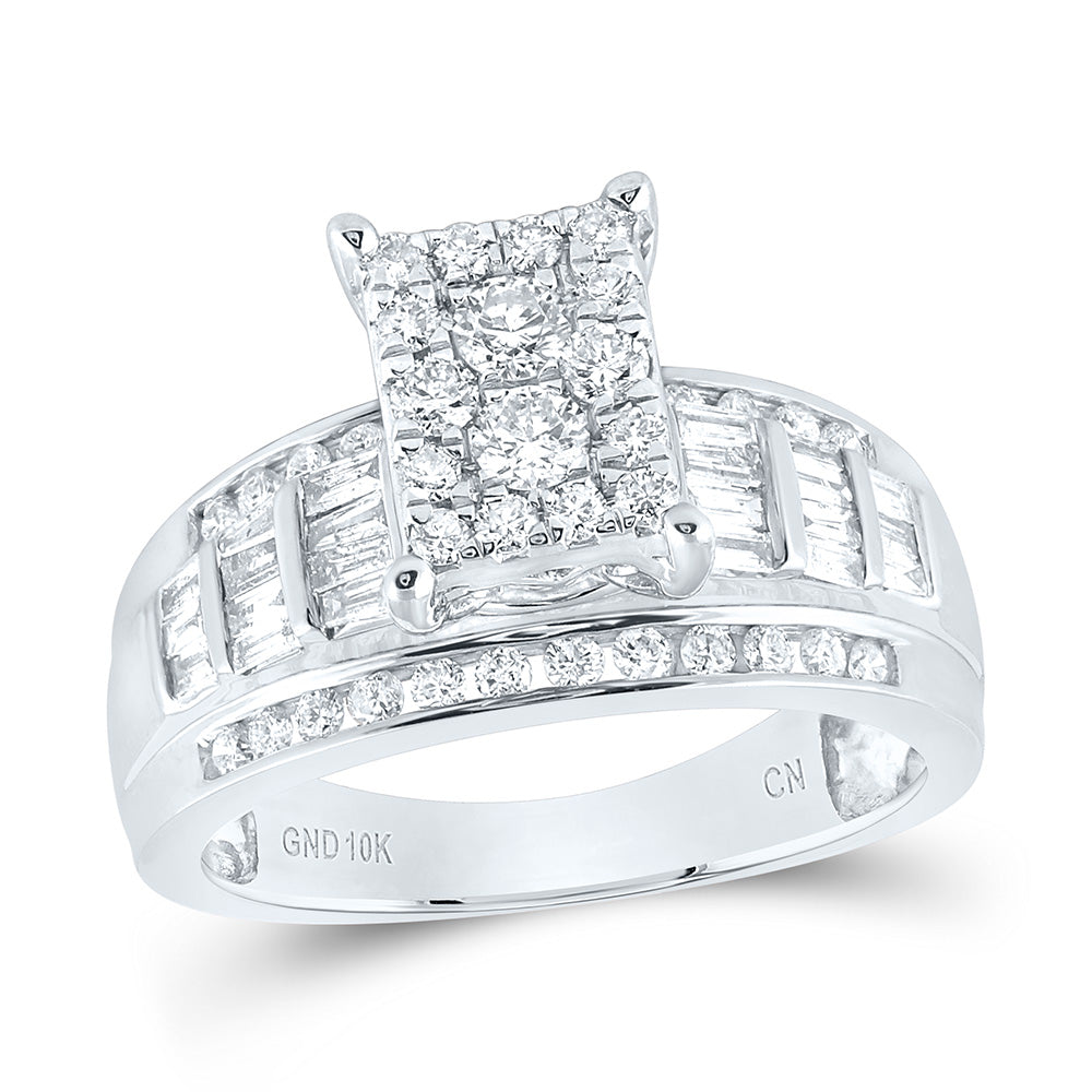 14K White Gold 1/2 Ctw Natural Diamond Cindy Ring, Womens Size: 5-9