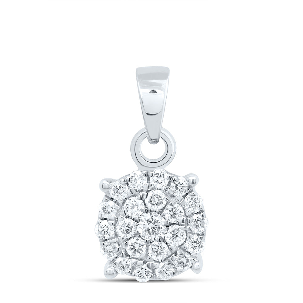 14K Yellow or White Gold 1/4 Ctw Natural Diamond Fashion Round Pendant
