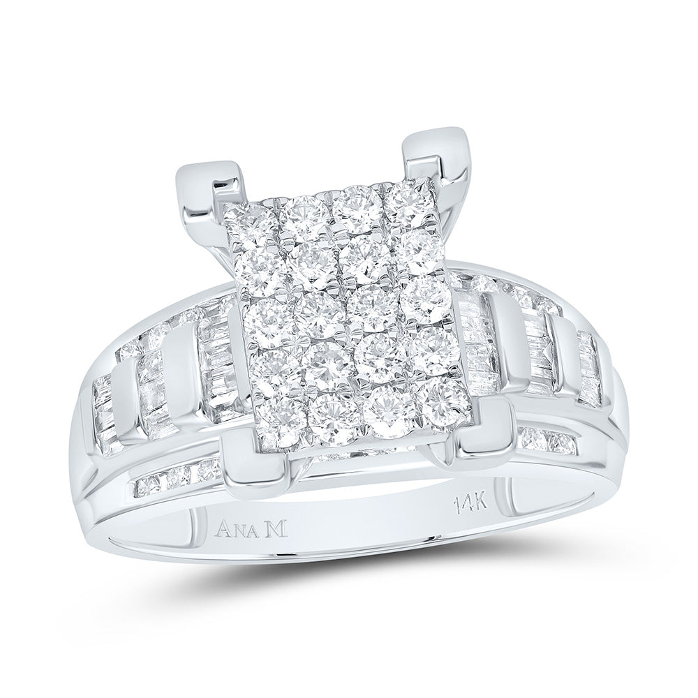 14K White Gold 7/8Cttw Natural Diamond Cindy Ring