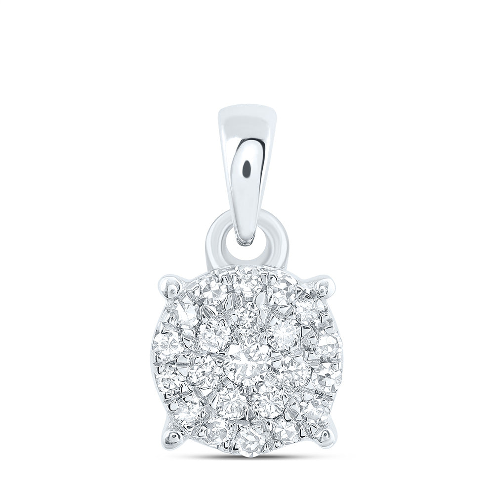 14K Yellow or White or Rose Gold 1/6 Ctw Natural Diamond Fashion Round Pendant