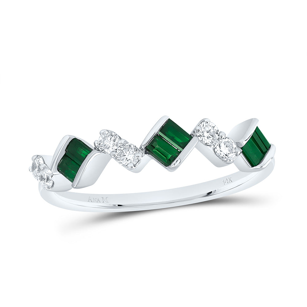 14K Yellow Or White Gold 1/5Cttw Natural Diamond Baguette Gem Ring
