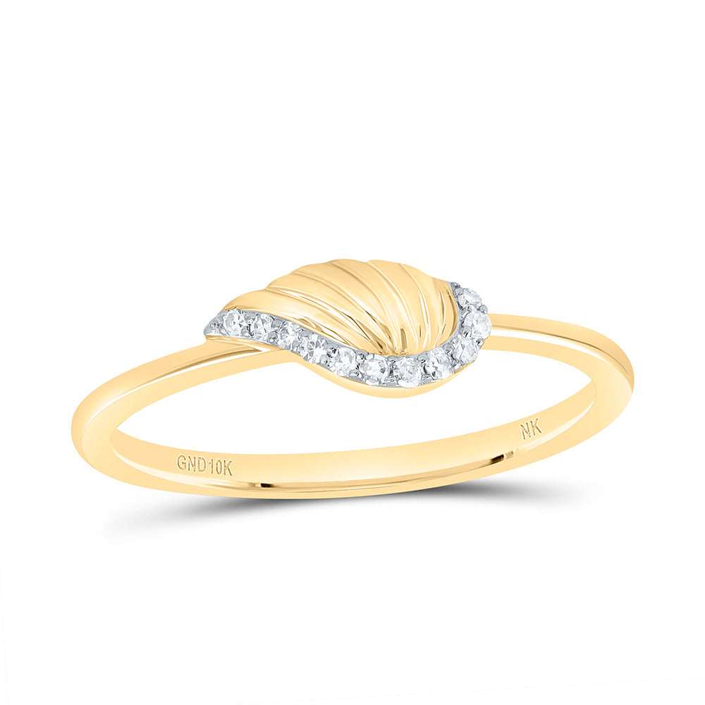 10K Yellow Gold 1/20 Ctw Natural Diamond Gift Ring, Womens Size: 5-9
