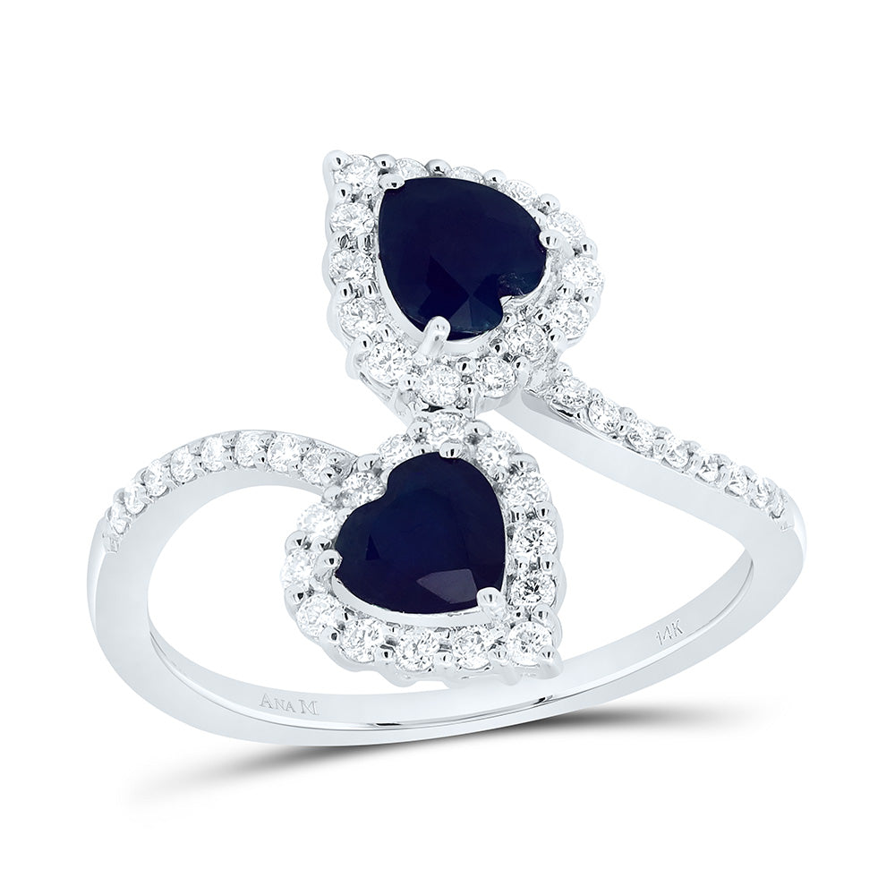 14K Yellow or White Gold 1/3 Ctw Diamond 5MM Natural Gem Heart Ring, Womens Size: 5-9
