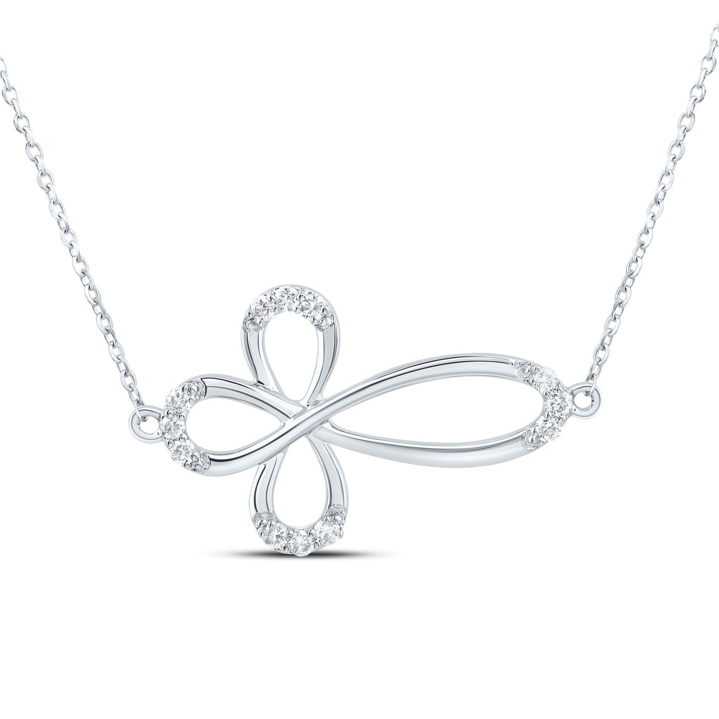 10K Yellow or White Gold 1/5 Ctw Natural Diamond Fashion Cross Necklace (18 Inch)