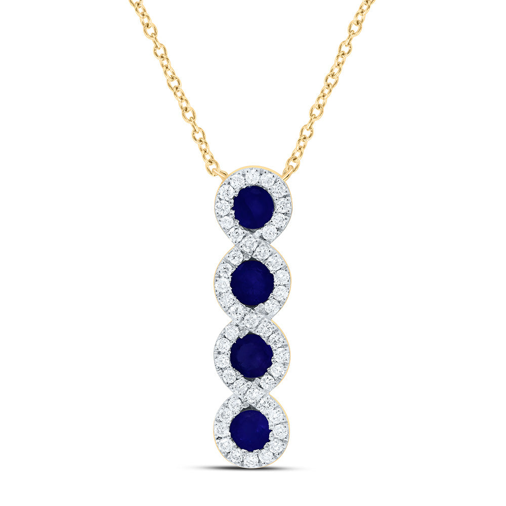14K Yellow or White Gold 1/6 Ctw Diamond Round Natural Gem Necklace (18 Inch)