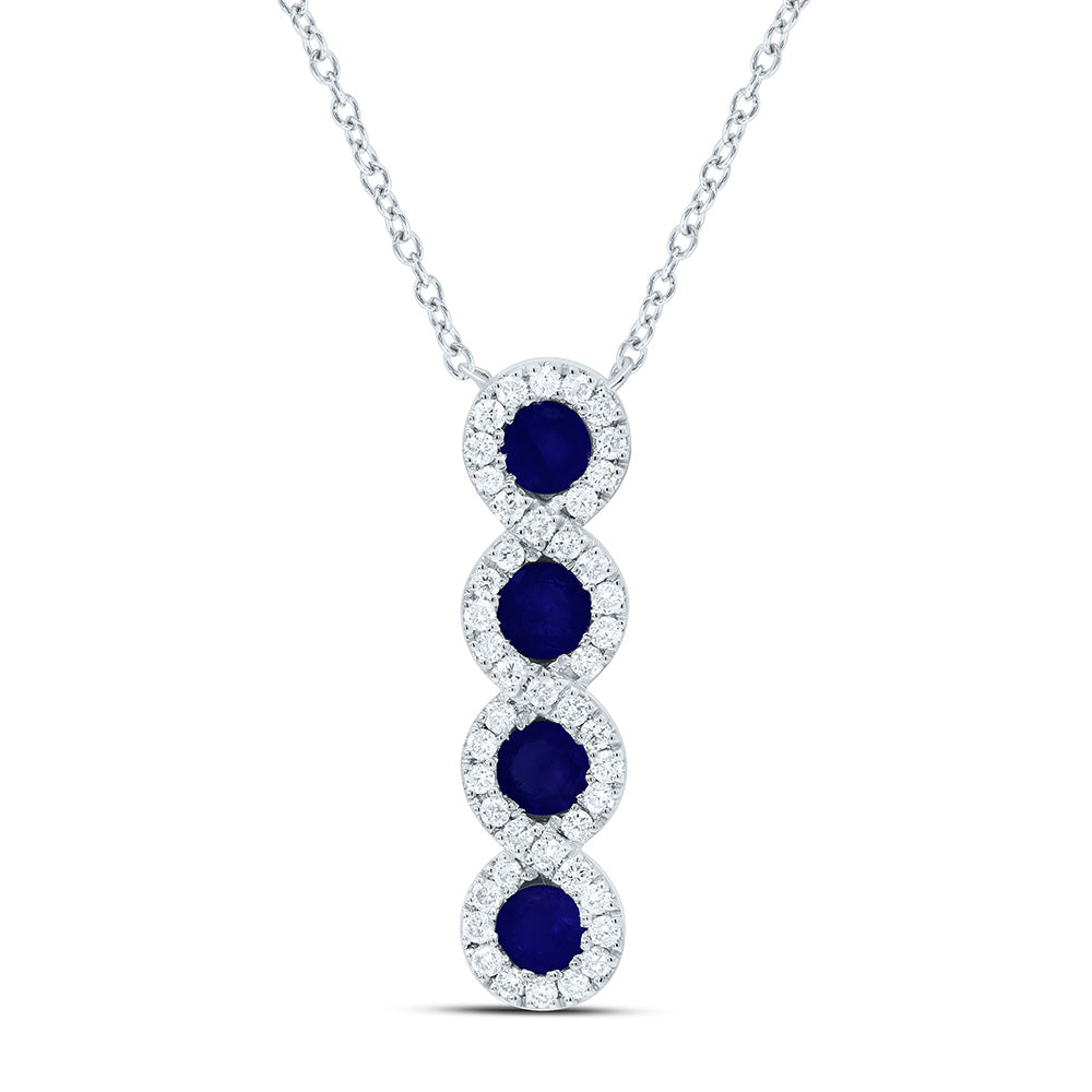 14K Yellow or White Gold 1/6 Ctw Diamond Round Natural Gem Necklace (18 Inch)