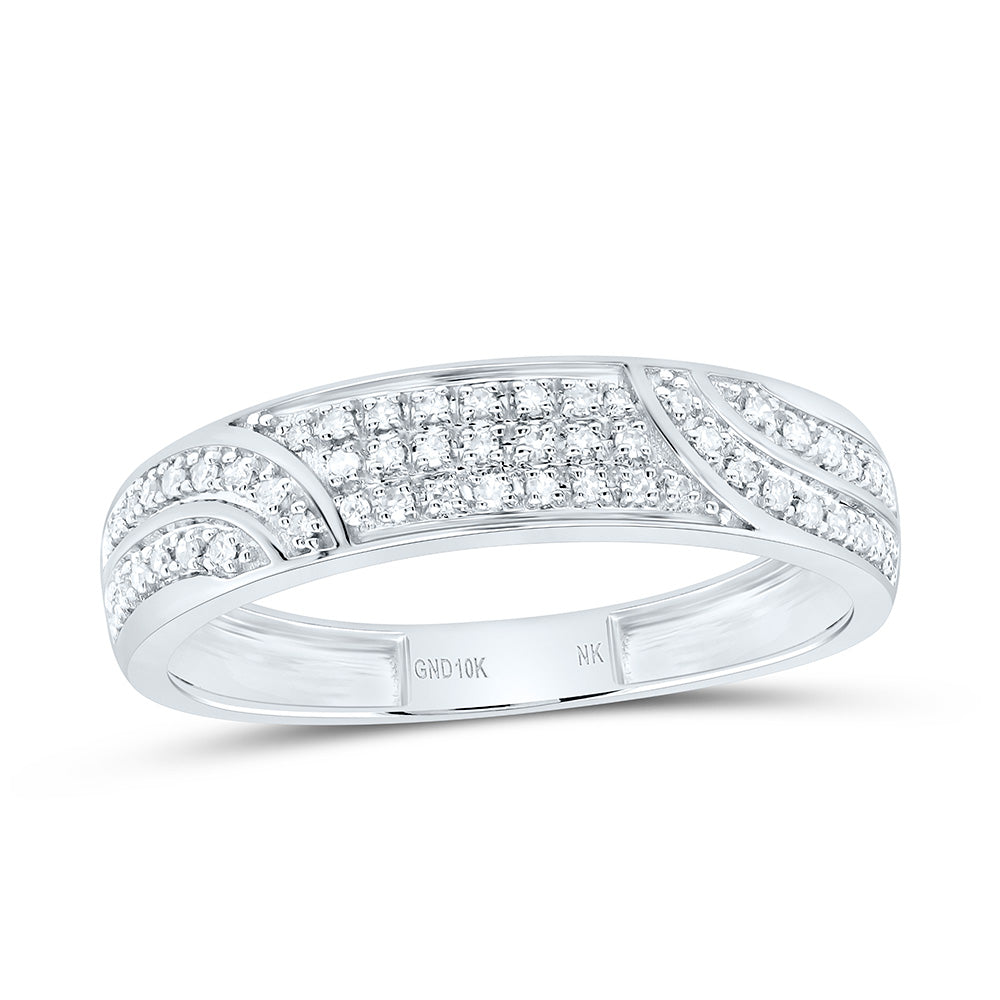 10K Yellow or White Gold 5/8 Ctw Natural Diamond Fashion Heart Trio Set, Womens Size: 5-9, Mens Size: 8-12