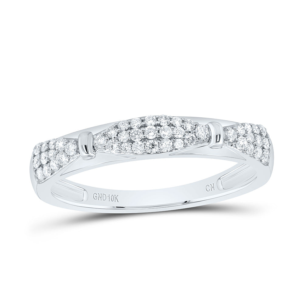 10K Yellow or White Gold 1/4 Ctw Natural Diamond Fashion Ladies Band, Womens Size: 5-9