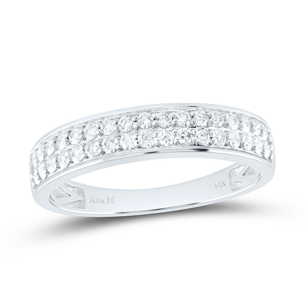 14K White Gold 2 Ctw Natural Diamond Cushion Trio Set, Womens Size: 5-9, Mens Size: 8-12