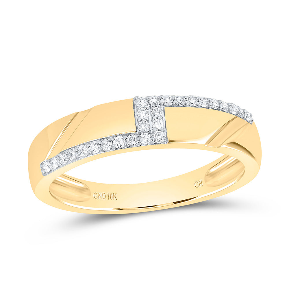10K Yellow or White Gold 3/4 Ctw Natural Diamond Fashion Emerald Trio Set, Womens Size: 5-9, Mens Size: 8-12