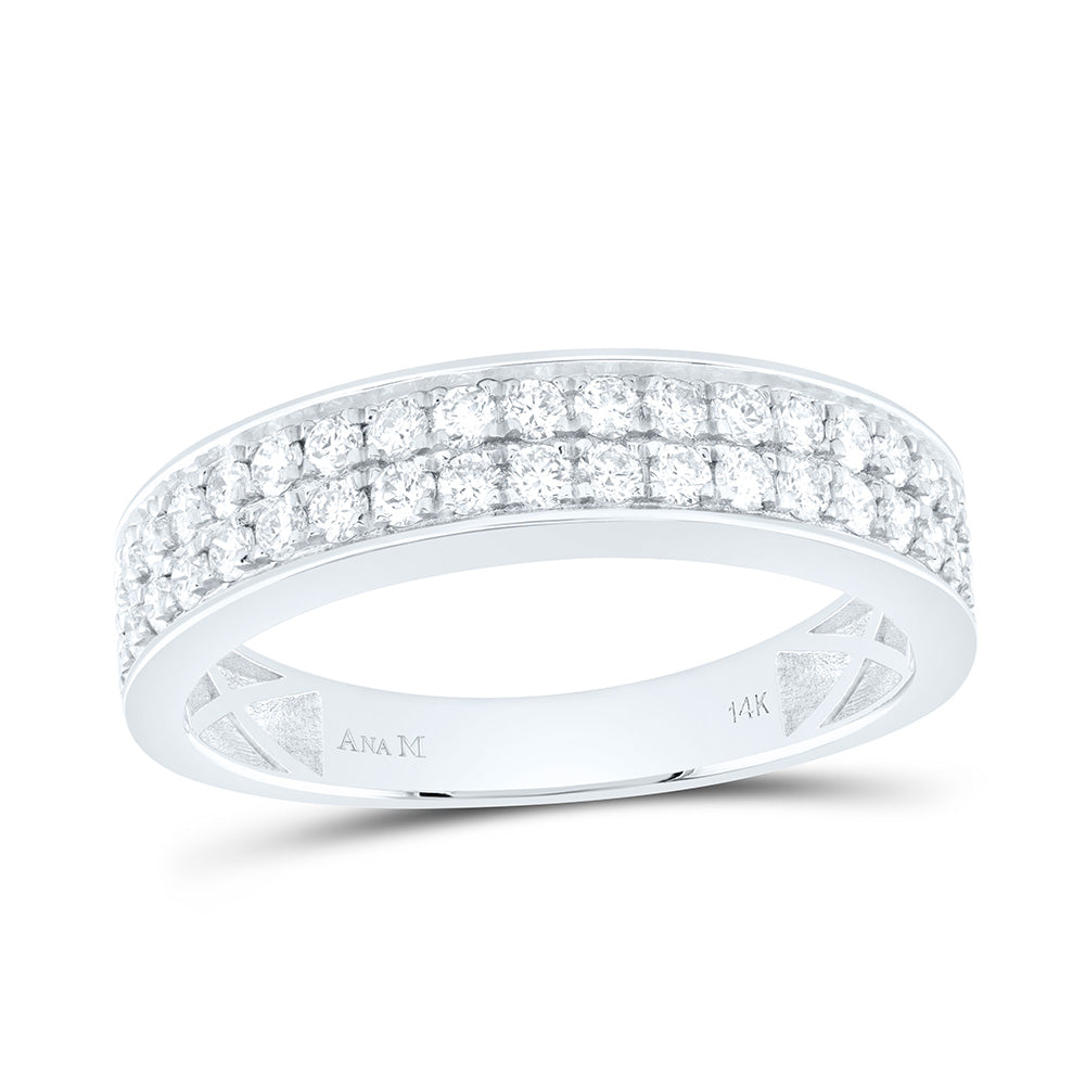 14K Yellow or White Gold 1 3/4 Ctw Natural Diamond 1/4 Ct-Crd, Round Trio Set, Womens Size: 5-9, Mens Size: 8-12