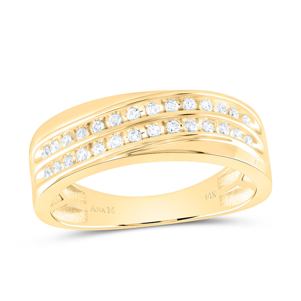14K Yellow Gold 3/4 Ctw Natural Diamond Round Trio Set, Womens Size: 5-9, Mens Size: 8-12
