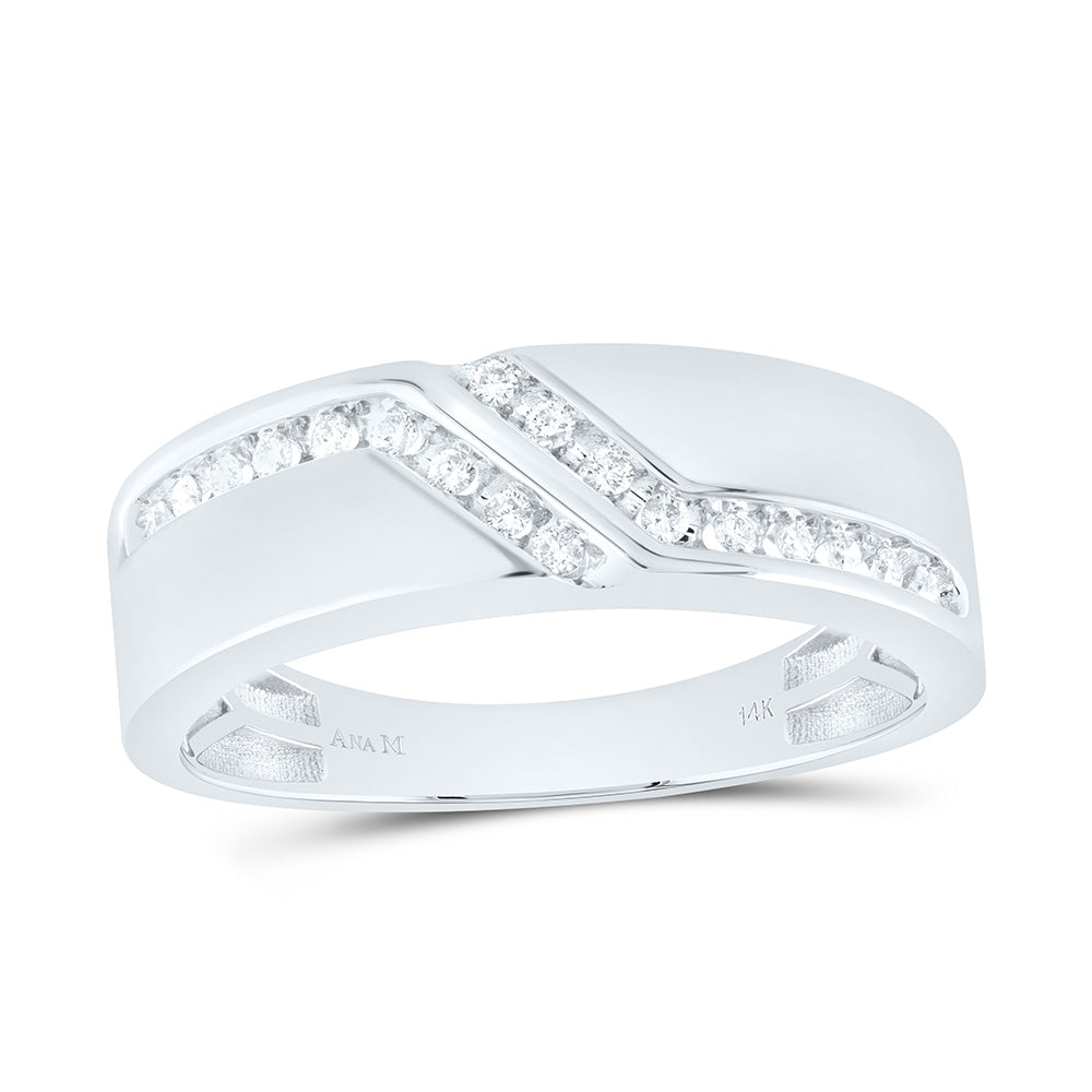 14K White Gold 3/4 Ctw Natural Diamond Square Trio Set, Womens Size: 5-9, Mens Size: 8-12