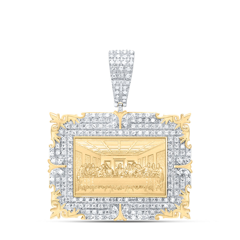 10K Yellow Gold 5/8Cttw Natural Diamond Mens Charm