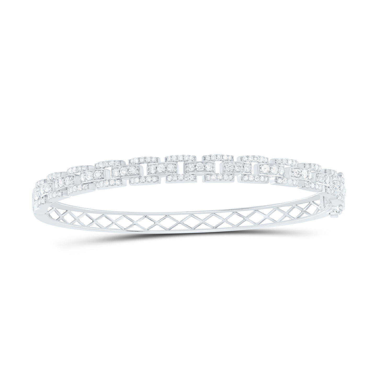 14K Yellow Or White Gold 1 1/4Cttw Natural Diamond Fashion Bangle (60X50Mm)