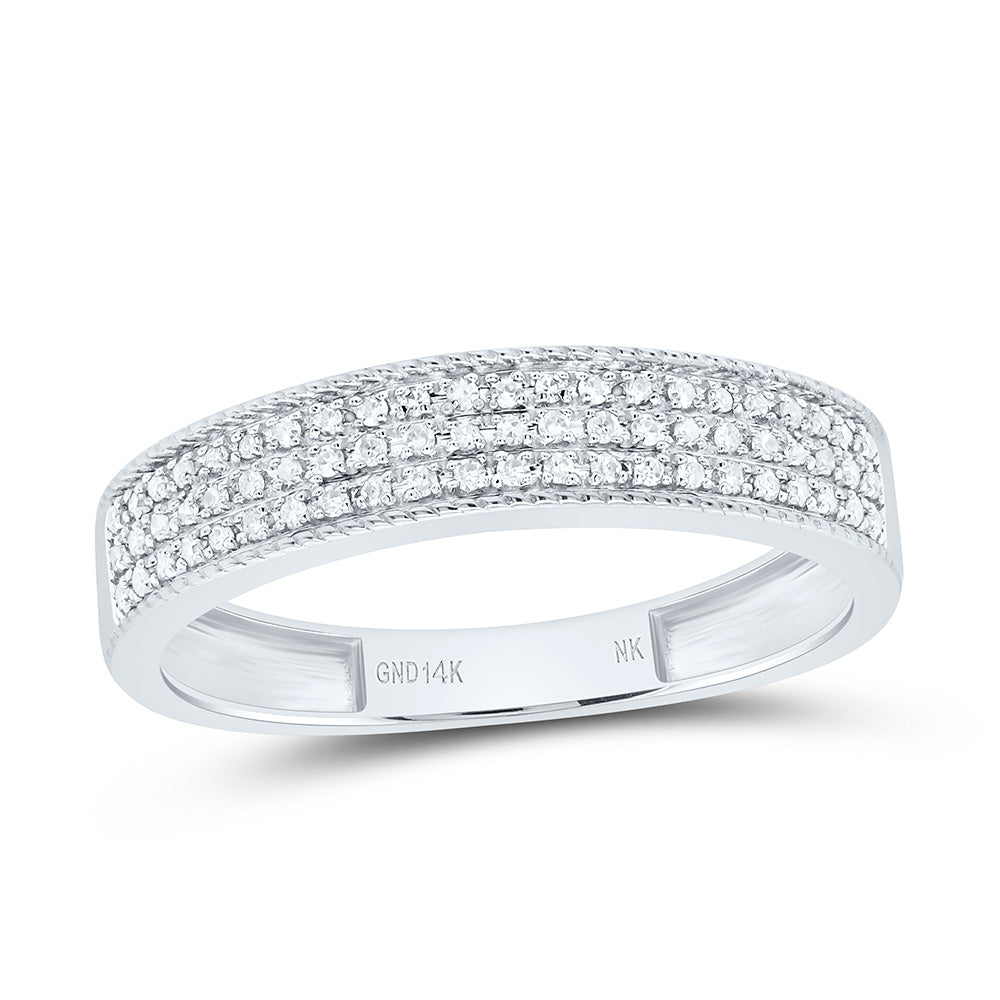 14K Yellow or White Gold 5/8 Ctw Natural Diamond Fashion Round Trio Set, Womens Size: 5-9, Mens Size: 8-12