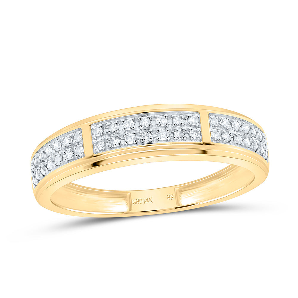 14K Yellow or White Gold 1/2 Ctw Natural Diamond Fashion Heart Trio Set, Womens Size: 5-9, Mens Size: 8-12