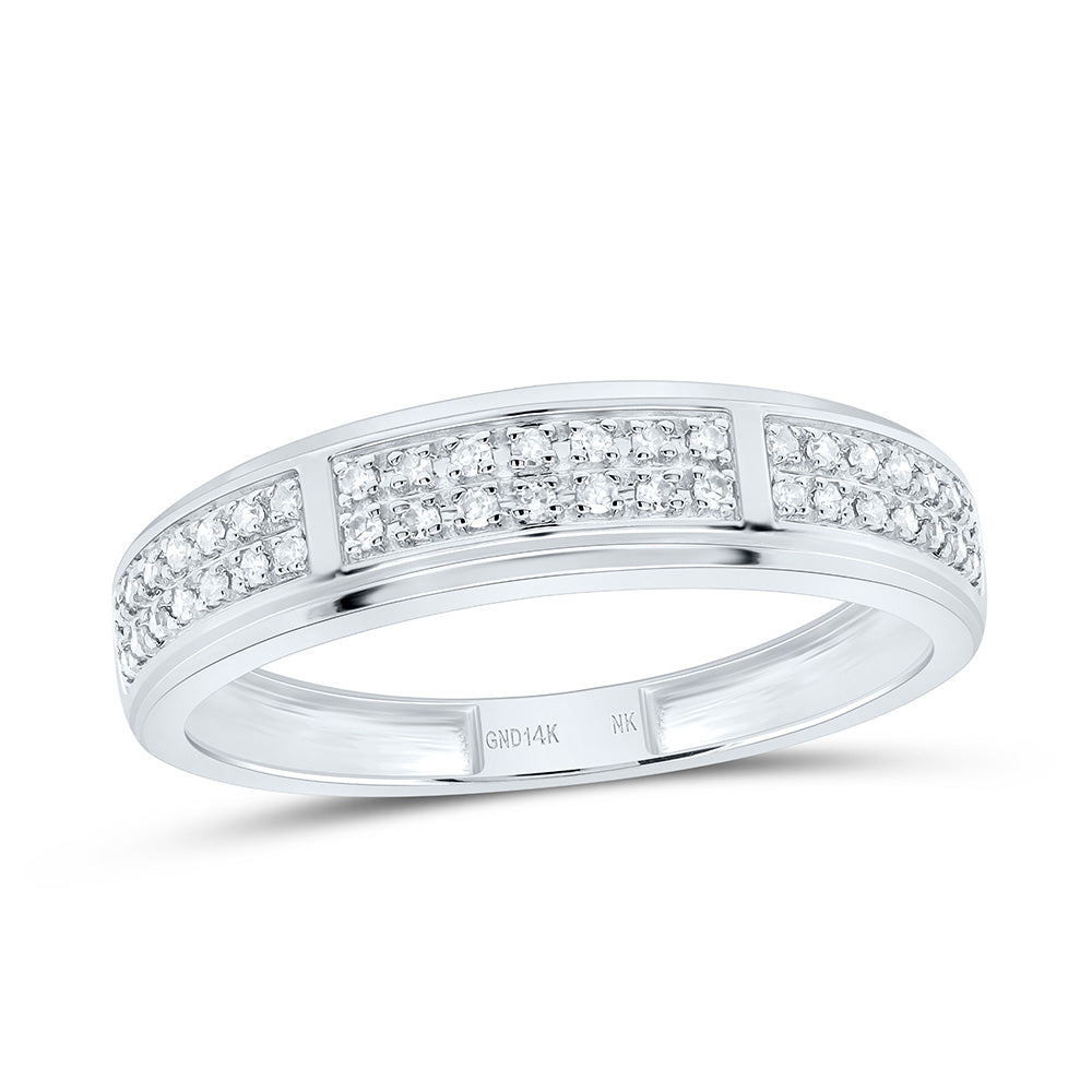 14K Yellow or White Gold 1/2 Ctw Natural Diamond Fashion Heart Trio Set, Womens Size: 5-9, Mens Size: 8-12