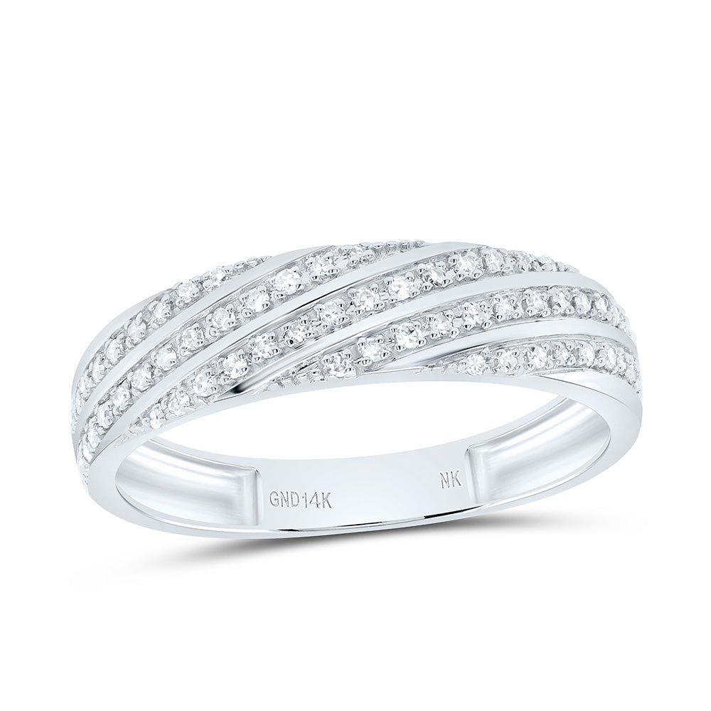 14K Yellow or White Gold 3/4 Ctw Natural Diamond Fashion Emerald Trio Set, Womens Size: 5-9, Mens Size: 8-12