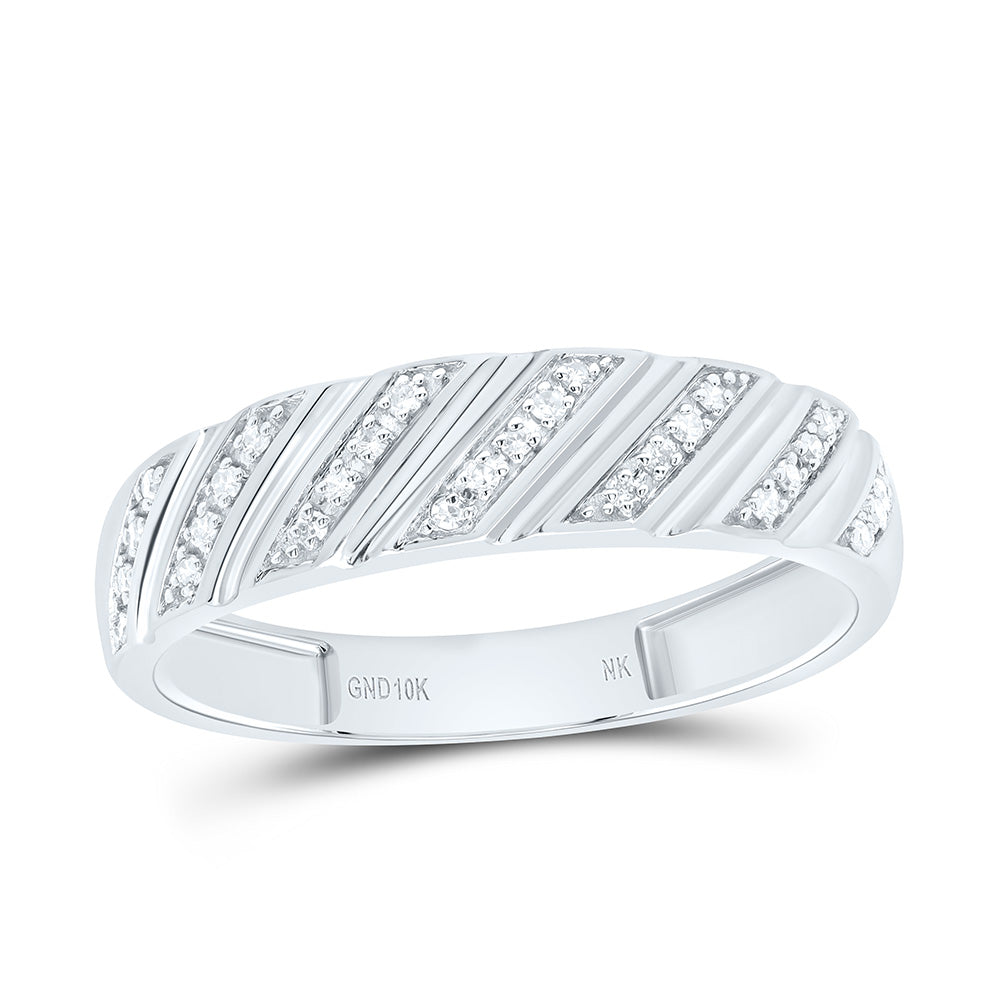 10K Yellow or White Gold 3/8 Ctw Natural Diamond Fashion Oval Trio Set, Womens Size: 5-9, Mens Size: 8-12