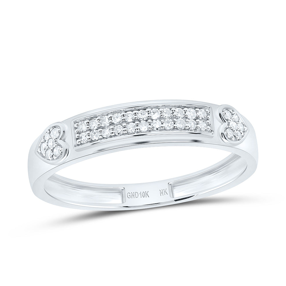 10K Yellow or White Gold 1/2 Ctw Natural Diamond Round Trio Set, Womens Size: 5-9, Mens Size: 8-12