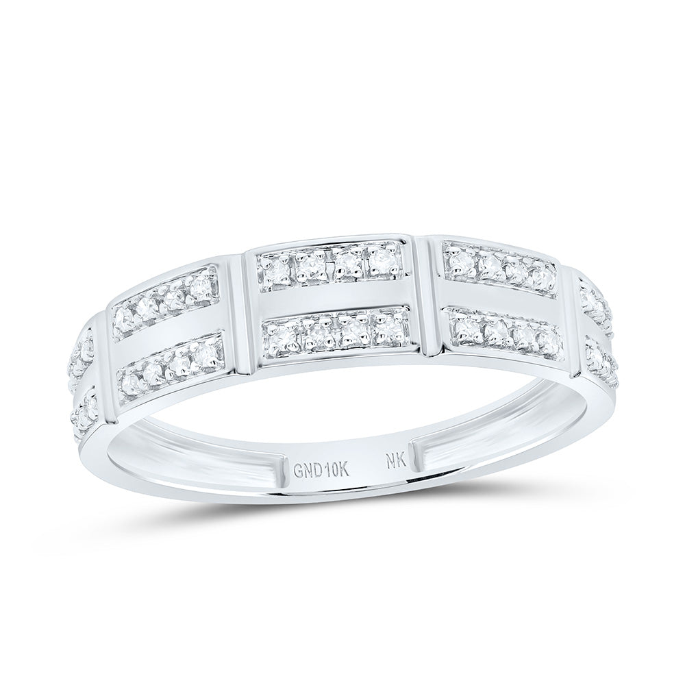 10K Yellow or White Gold 1/2 Ctw Natural Diamond Round Trio Set, Womens Size: 5-9, Mens Size: 8-12