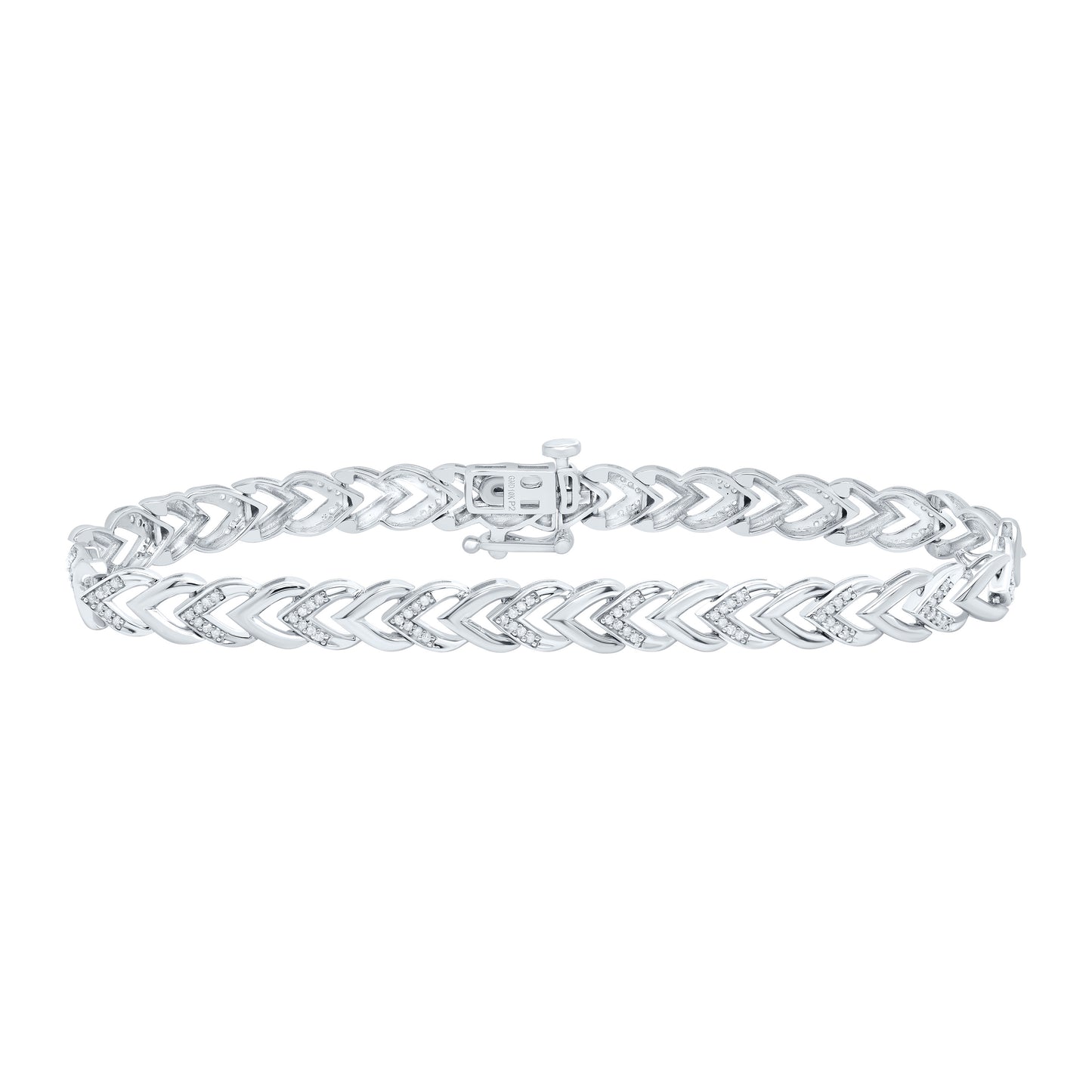 10K White Gold 1/3 Ctw Natural Diamond Ladies Bracelet (7 Inch)