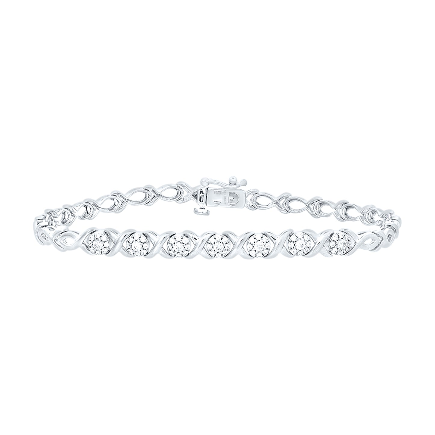 10K Yellow or White Gold 1/2 Ctw Natural Diamond Ladies Bracelet (7 Inch)