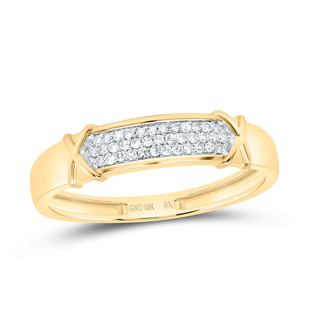 10K Yellow or White Gold 1/2 Ctw Natural Diamond Emerald Trio Set, Womens Size: 5-9, Mens Size: 8-12