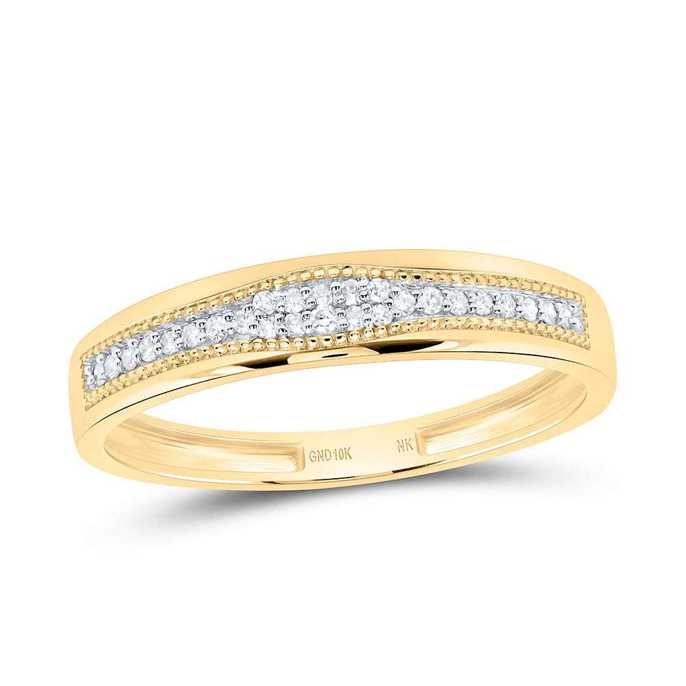10K Yellow or White Gold 1/3 Ctw Natural Diamond Emerald Trio Set, Womens Size: 5-9, Mens Size: 8-12