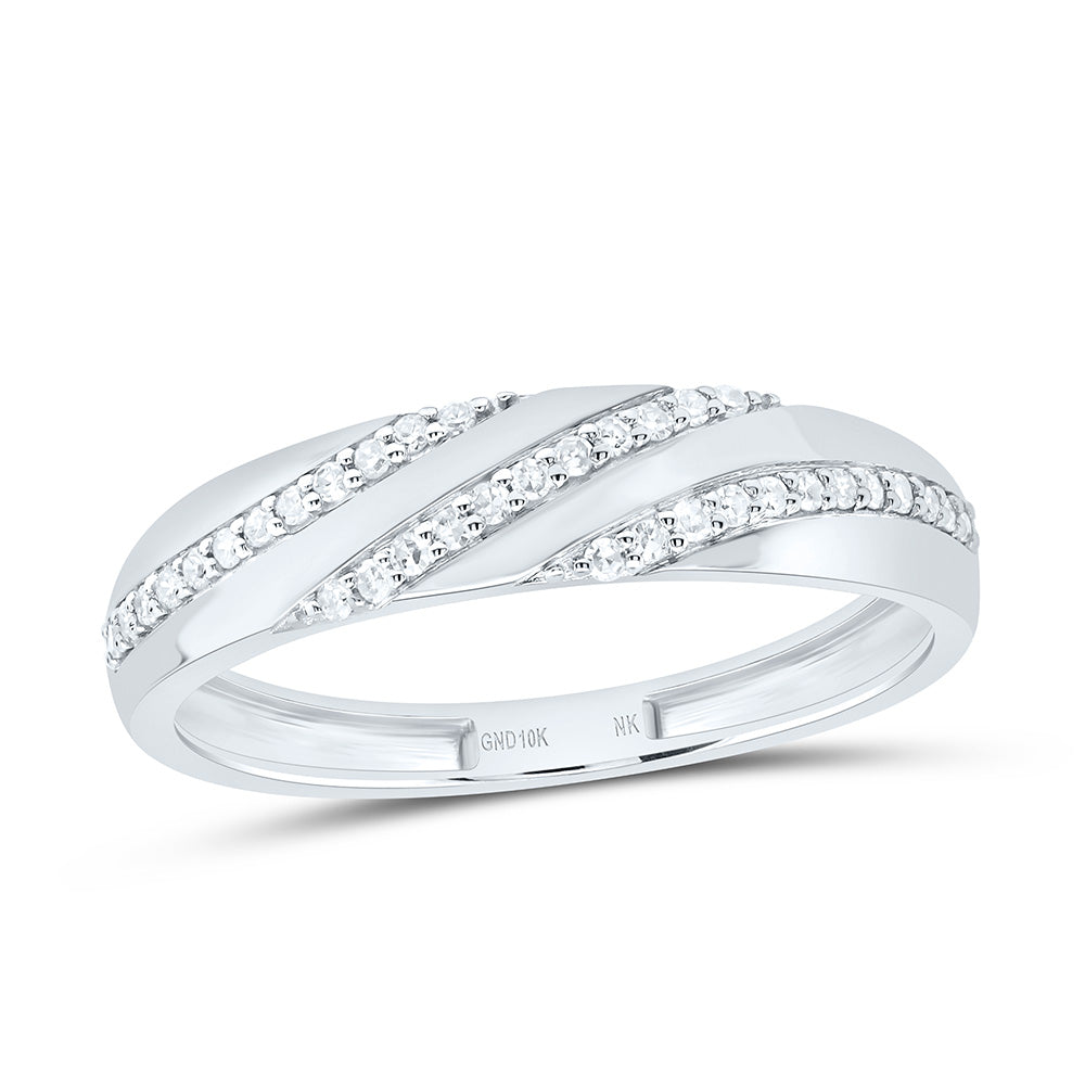 10K Yellow or White Gold 1/2 Ctw Natural Diamond Emerald Trio Set, Womens Size: 5-9, Mens Size: 8-12