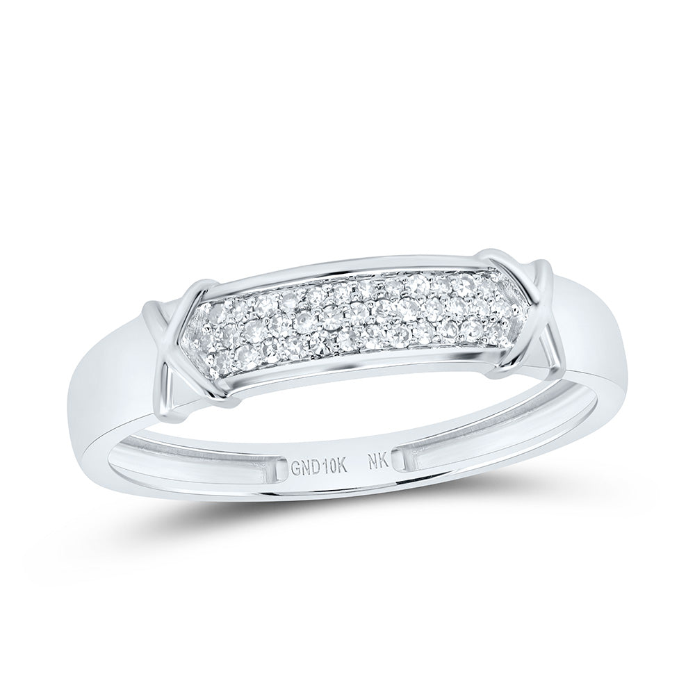 10K Yellow or White Gold 3/8 Ctw Natural Diamond Heart Trio Set, Womens Size: 5-9, Mens Size: 8-12