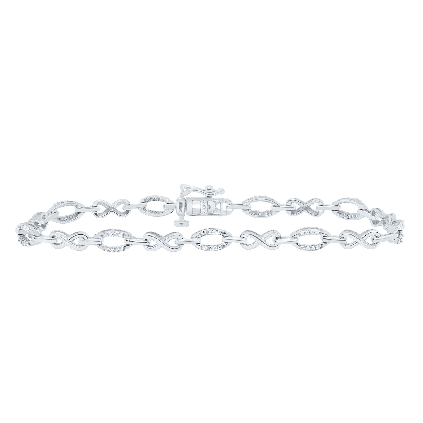 10K Yellow or White Gold 1/5 Ctw Natural Diamond Ladies Bracelet (7 Inch)