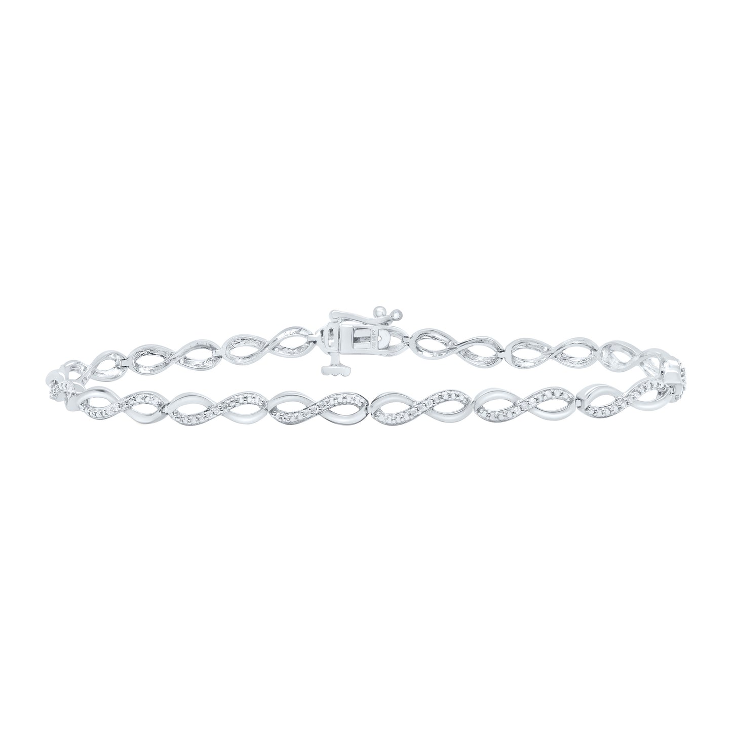 10K Yellow or White Gold 1/6 Ctw Natural Diamond Ladies Bracelet (7 Inch)