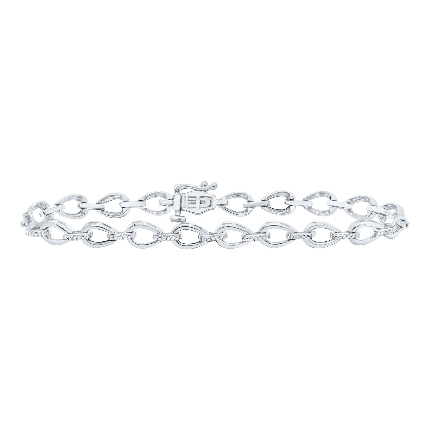 10K Yellow or White Gold 1/10 Ctw Natural Diamond Ladies Bracelet (7 Inch)